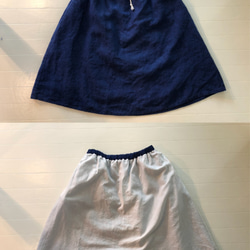 indigo linen skirt 第3張的照片