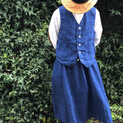 indigo linen skirt 第5張的照片