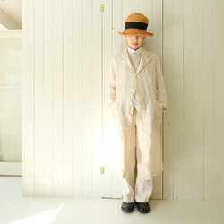 two tone rough linen pants   ecru 第5張的照片