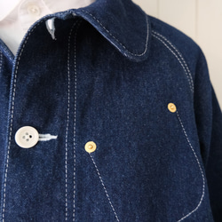 『 お仕立て承ります♪ 』12オンスデニム 丸衿ジャケット 3枚目の画像