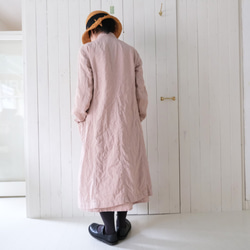 linen atelier coat　pink gray 第4張的照片