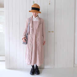 linen atelier coat　pink gray 第5張的照片