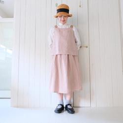 two tone rough linen tops   pink gray 第3張的照片