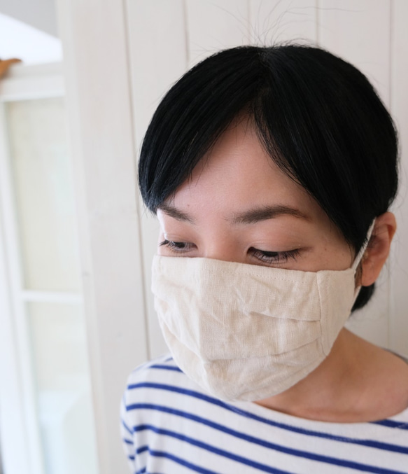 リネンのエチケットマスク　linen × cotton-linen　生成 5枚目の画像