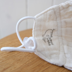 リネンのエチケットマスク　linen × cotton-linen　ピンクグレー 5枚目の画像