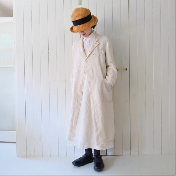 linen atelier coat　ecru 第5張的照片