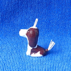 イングリッシュスプリンガースパニエル(W/L)粘土人形「おすわりミニ」ストラップ・キーホルダー 2枚目の画像