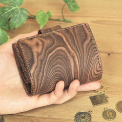 【名入れ可能】【送料無料】wood pattern Brown 札入れ付【※受注生産】 5枚目の画像