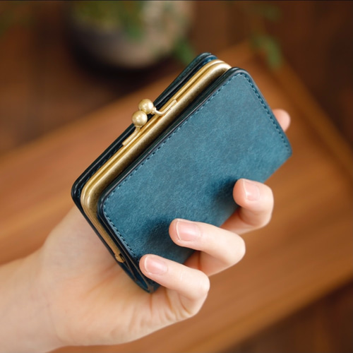 未使用/HANARE 財布　小さいがま口　ペトローリオ　イタリアンレザー 小さいがま口財布 / 各色 | HANARE LEATHER オンラインショップ
