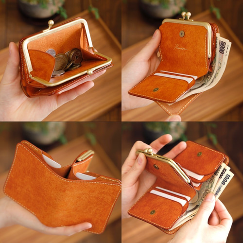 小さい がま口財布 / キャメル【受注制作】 その他ミニ財布