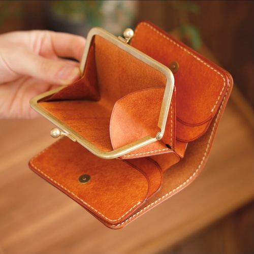 小さい がま口財布 / キャメル【受注制作】 その他ミニ財布