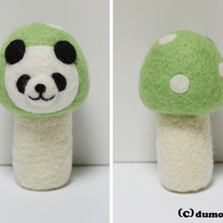 キノコパンダマスコット【黄緑色のキミドリコ】 2枚目の画像