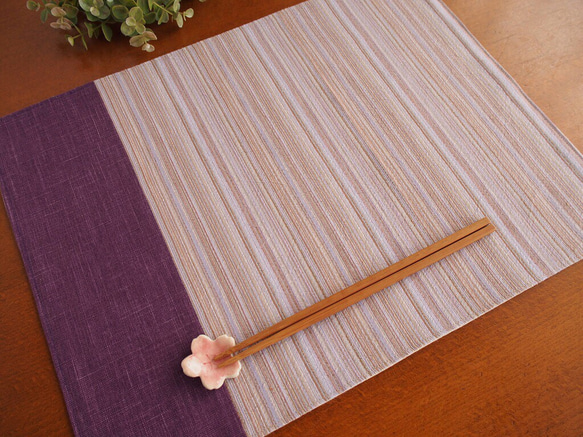 しじら織りのランチョンマット(紫×薄紫） 1枚目の画像