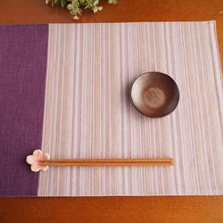 しじら織りのランチョンマット(紫×薄紫） 2枚目の画像