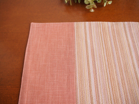 しじら織りのランチョンマット(ピンク×ピンク） 3枚目の画像