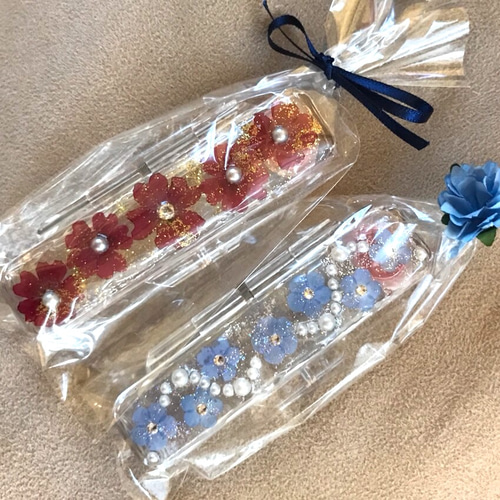 ♡展示品♡8押し花 印鑑ケース レジン ハンドメイド ♡展示品♡13押し花