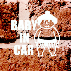 BABY IN CAR  〜おすもうさん〜 ベビーステッカー キッズインカー 1枚目の画像