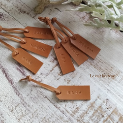 1枚単位からのオーダー♪名入れ刻印☆本革レザーのショップタグ✨ タグ