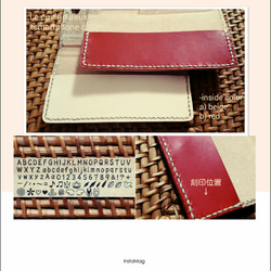 【名入れ刻印】機種いろいろ☆牛ヌメ革 スマホケース手帳型☆シンプル 5枚目の画像