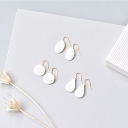 白磁のピアス- circle plate -14kgf 5枚目の画像