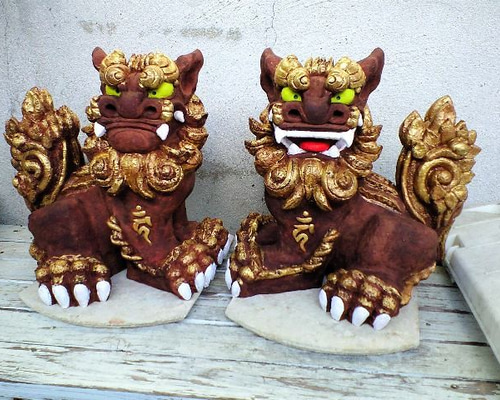 沖縄シーサー　特大高さ43センチ 　　　　　　　重量7.5キロ 　漆喰 沖縄シーサー 特大高さ43センチ 重量7.5キロ 漆喰 - メルカリ