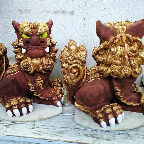 受注製作）「漆喰大型大立シーサー」伝統と現代の調和を目指して