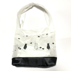 刺繍ネコのシアー+サテンのバッグセット 4枚目の画像