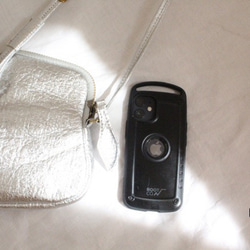 受注製作　'pebbles' minimal wallet bag (shiney silver) ピニャテックス 8枚目の画像