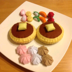 受注製作【フェルトままごと】**ままごと&ホットケーキセット** 3枚目の画像