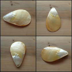 バリ島産白蝶貝　ペンダントトップ　大きめ滴型 2枚目の画像