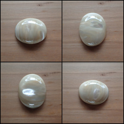 沖縄産夜光貝　穴なしパーツ　卵型10㎜厚 5枚目の画像