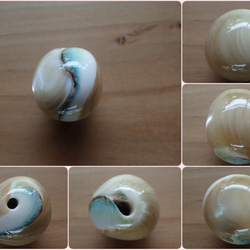 沖縄産夜光貝　ビーズ　変形球型 8枚目の画像