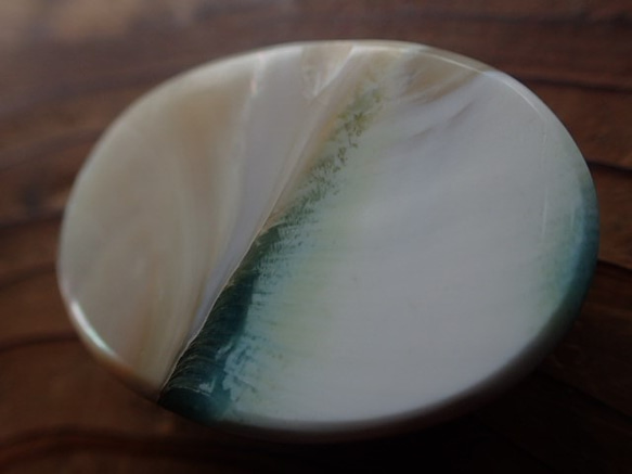 沖縄産夜光貝　穴なしパーツ　オーバル型10㎜厚 3枚目の画像