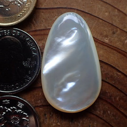 フィリピン産白蝶貝　穴なしパーツ変形滴型 2枚目の画像