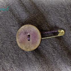 インド綿のストール　ピン付き　スモークブラウン 5枚目の画像