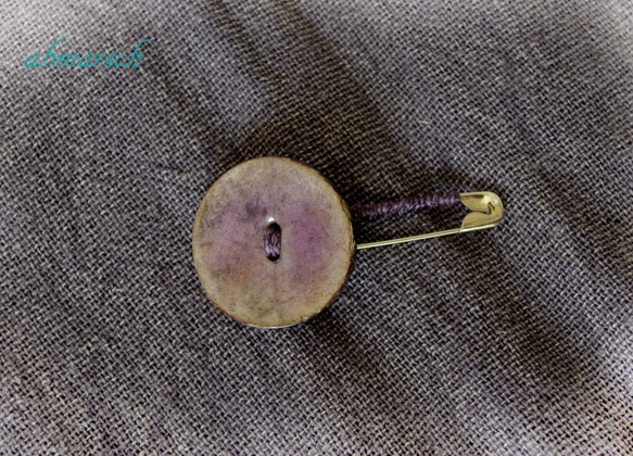 インド綿のストール　ピン付き　スモークブラウン 5枚目の画像