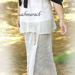 サロンスカート　モカ×リネンガーゼ 5枚目の画像