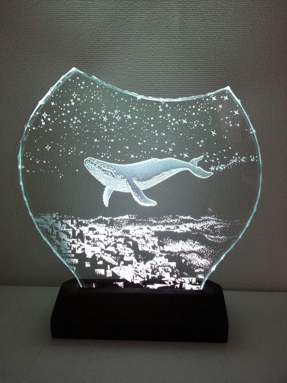 10個セット クジラのグラス 3Dクジラのガラス細工入りアートインアグラス