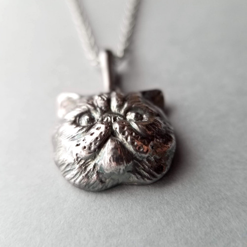 ぺちゃんこねこ・silver925製ペンダント（猫・ネコ・にゃんこ 