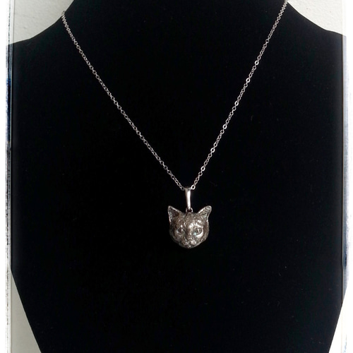 スッとしたネコ・silver925製ペンダント（猫・ネコ・にゃんこ