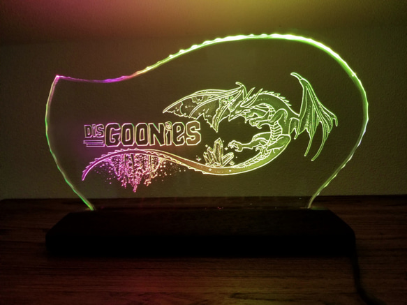 【ルカさまオーダー品】ガラスエッチングパネル・LEDスタンドセット（光源20cm） 1枚目の画像