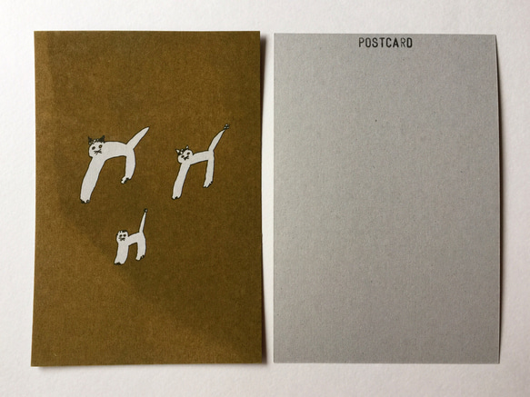 ポストカード3枚＆メッセージカード(ネコorイヌor混ぜ混ぜ)10枚セット 5枚目の画像