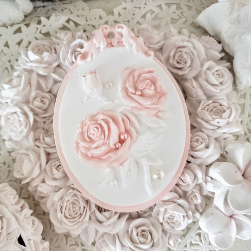 華やかピンクローズのアロマストーンミニ壁掛け＊ ディフューザー