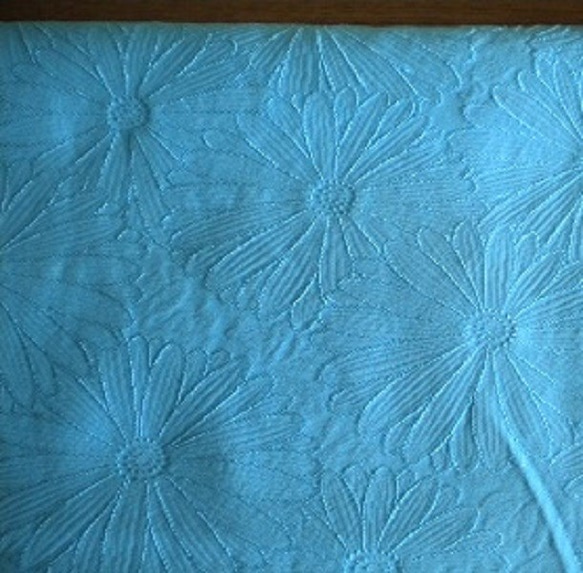 ラスト１点✩正絹和柄とサテンのバレッタ（水菊×紺） 3枚目の画像