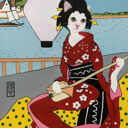 ネコと日常たち イラスト 原画 アクリル画（ネコと日常たち
