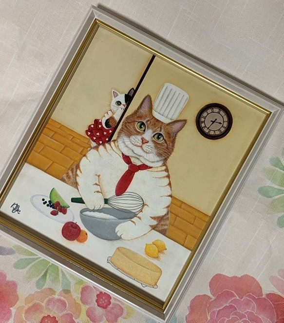 【原画】「パパはパティシエ」／ぽっちゃり猫 2枚目の画像