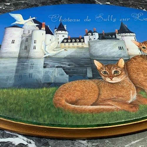 【原画】『猫の町の住民』ファンタジー　ゴシック　中世　絵画　アンティーク 原画】『猫の町の住民』ファンタジー ゴシック 中世 絵画