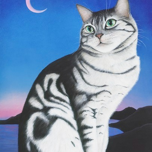 油絵 猫 油彩画 原画 手描き 絵画 - メルカリ