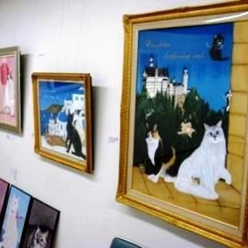 猫  cat アクリル画 原画 額装品 送料無料 「猫の絵no.84」 原画 フレーム付き アクリル画