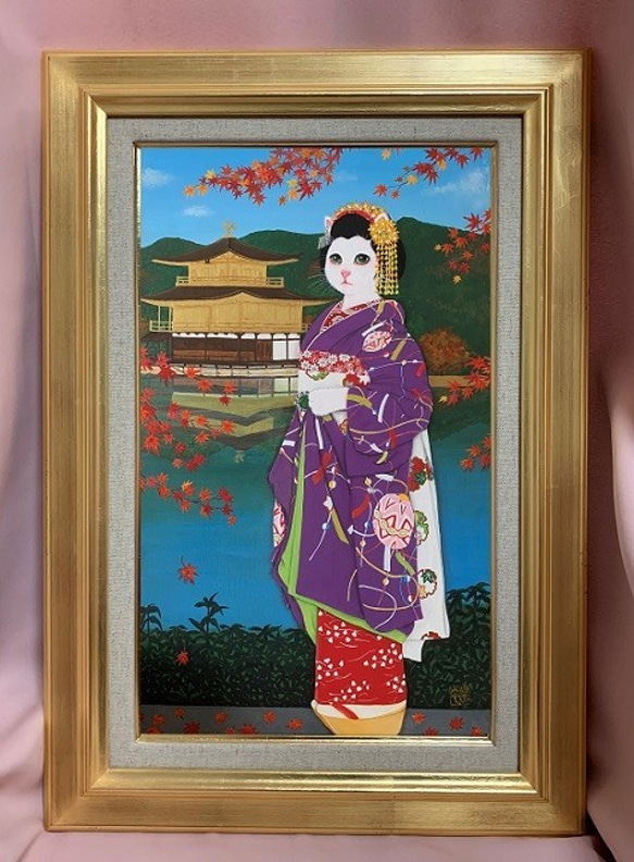 【希少・美品】九谷焼 招き猫 眠り猫 金彩色絵 紅葉文 縁起物 骨董品 古美術品 希少・美品】九谷焼 招き猫 眠り猫 金彩色絵 紅葉文 縁起物 骨董